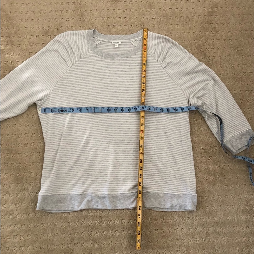 Talbots Haven Well Within Gray Striped Women's Top like new XL - Picture 3 of 6